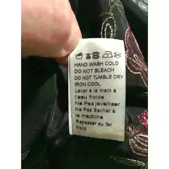 Lucca Black Embroidered Long sleeve‎ top Sz S - Picture 9 of 9